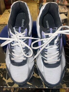 Reebok  Running Sneakers in White, Black & Lavender